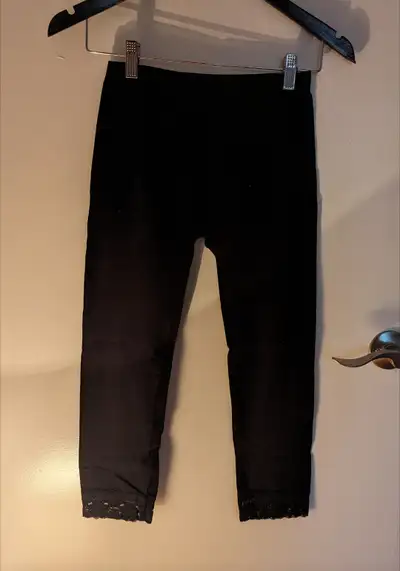 Black Leggings with Lace Trim - Women's Medium, View more