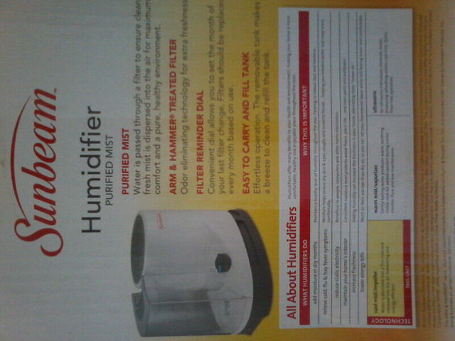 Sunbeam and Vick's Humidifiers (offseason price just $10) in Health & Special Needs in City of Toronto - Image 2