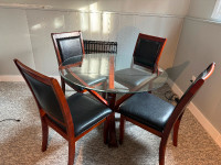 Glass dining 4 seat set