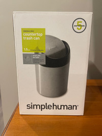 Simplehuman Brushed Stainless Steel Mini Countertop Trash can