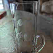 ETCHED GLASS APERATIF GLASSES (6)   REDUCED !!!