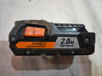 Ridgid 18v 2.0 amp hours lithium ion cordless battery.