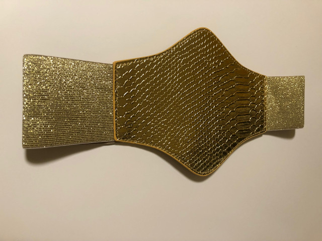 Women’s Shein gold snakeskin embossed corset belt (medium) $10 in Costumes in Kingston