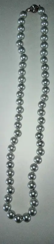 Grey pearl necklace, View more