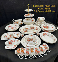 Vintage 1967 Bone China Royal Albert Centennial Rose dinner set 