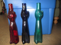 Decorative Cat Wine Bottles (empty)