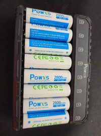 8 rechargeable aa batteries 2800mah with charger