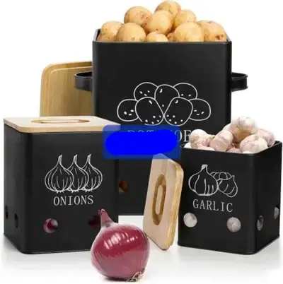 WUWEOT 3 Pack Vegetable Storage Tins,, View more