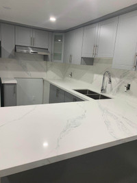 Beautiful Quartz Kitchen Countertop and Backsplash ON SALE