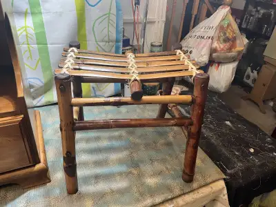 Vintage BAMBOO Vietnamese Stool, 18” x 15” x 17” , View more