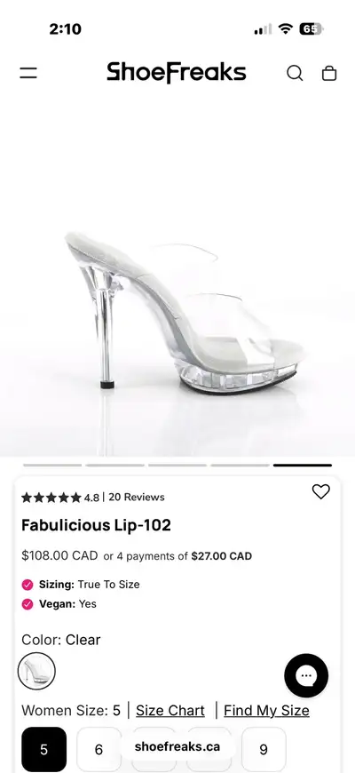 Fabulicious Lip-102 Clear Heels, View more