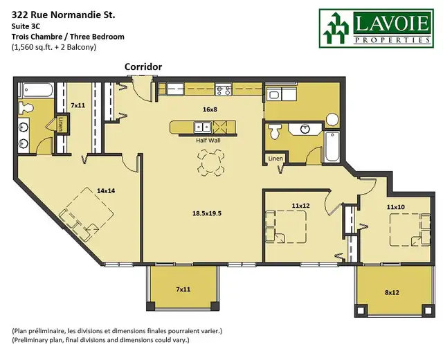 Spacious 3 Bedroom Apartment / Private garage parking available