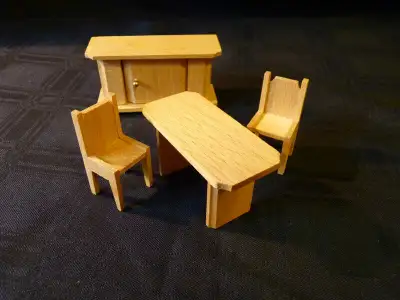 Miniature Mobilier salle à dîner en bois 1977, View more