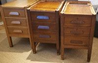 Vintage OAK drawer cabinets (x3)