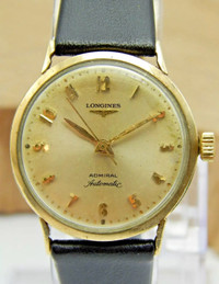 Vintage Longines Admiral Automatic 1200 Rotary service award 10K