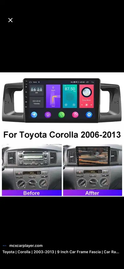 Upgrade your Toyota Corolla (2006-2013) with this used Android 13 Car Stereo Radio, offering a moder...