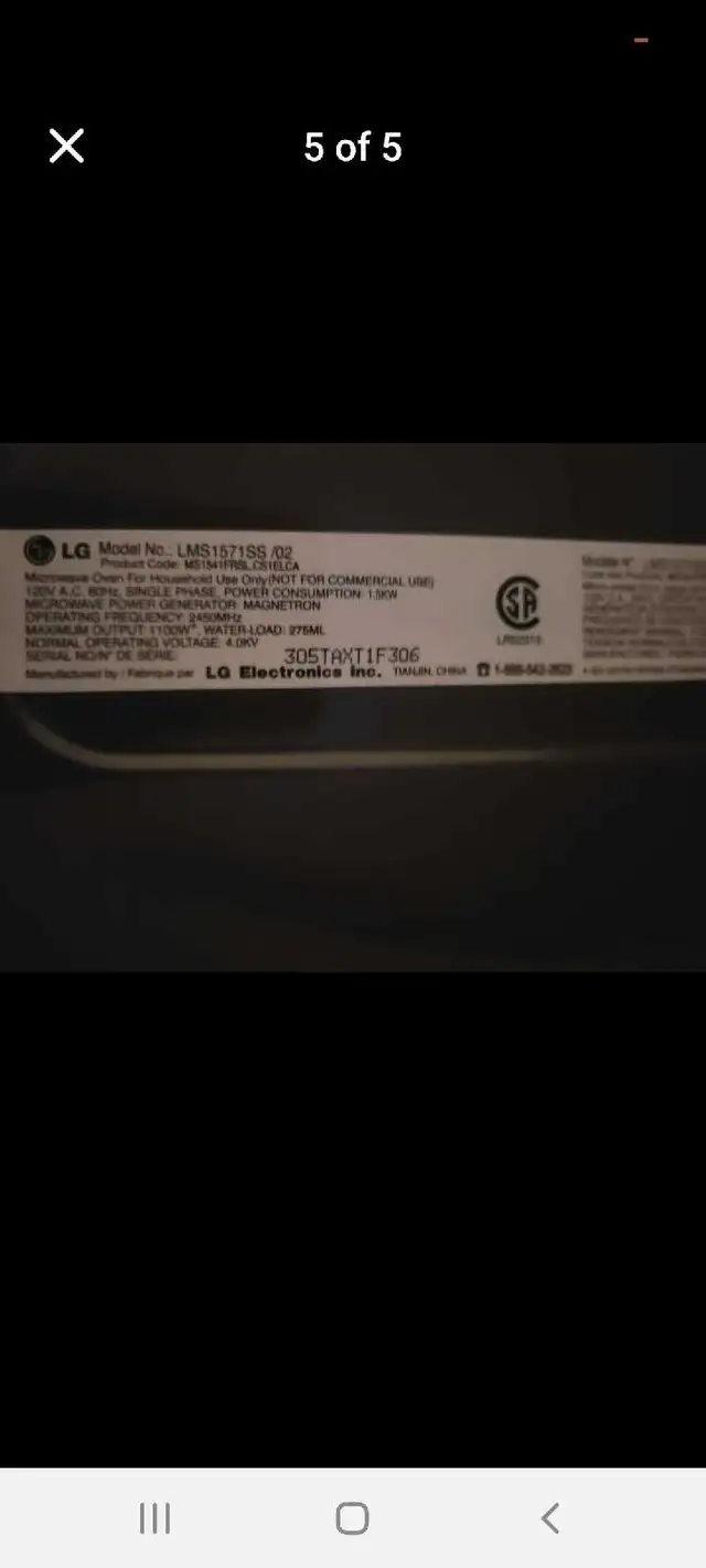 Lg microwave in Microwaves & Cookers in City of Toronto - Image 5