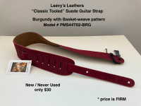 Levy's Tooled Suede "Basket-weave" (3" wide) Guitar Strap (new)
