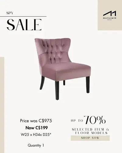 Luxurious Tufted Velvet Slipper Chair - Floor Model Sale!, View more