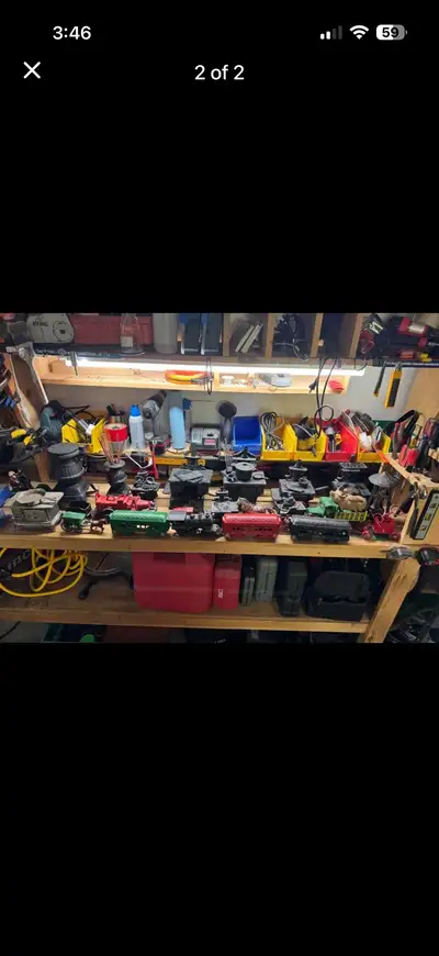 I have several small cast-iron stoves and trains. $25 each. I also have an antique scale that is fre...