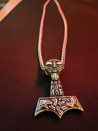 Steel Viking pendant and chains.