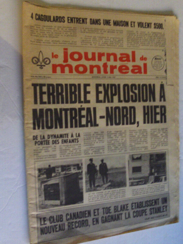 JOURNAL DE MONTREAL DU 3 MAI 1965 dans Art et objets de collection  à Laval/Rive Nord