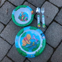 Winnie the Pooh Plate/Bowl/Fork/Spoon Set