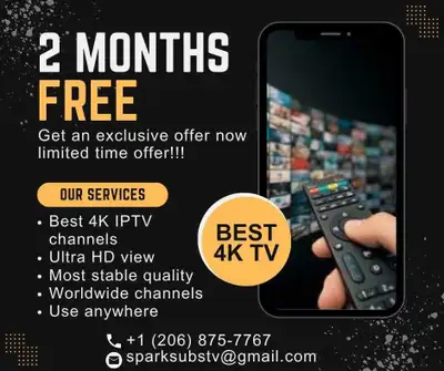 2 months free on best I.P.T.V subscription , View more