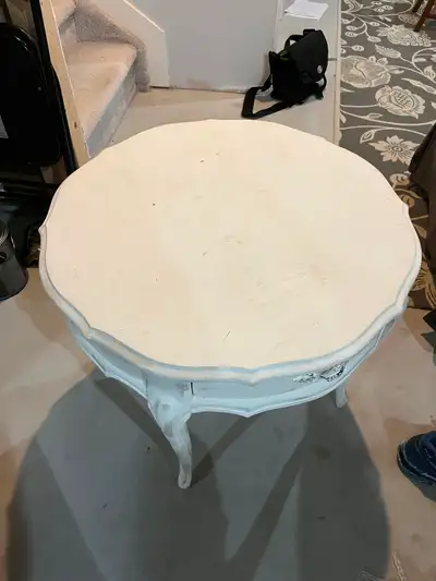 Antique round wood table, View more