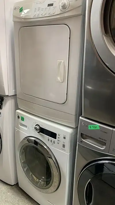 Washer Dryer Set Washer (GE) Dryer (Maytag) Front Load - White -, View more
