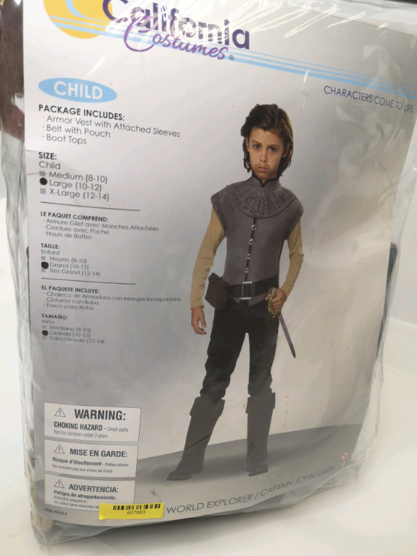 Kids Captain John Smith Halloween Costume youth Large (10-12) in Costumes in Moncton - Image 2