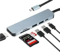 usb-c hub 6-in-1 HDMI 4k SD card (New)