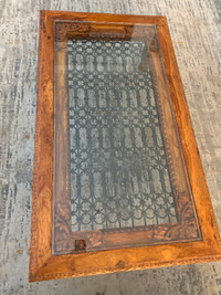 Antique Indian Window Grate Made into a Coffee Table Jali