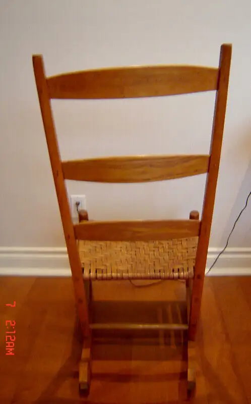 Rare Primitive Quebec Rocker with Woven Bark Seat - Early 1800's in Arts & Collectibles in City of Toronto - Image 7