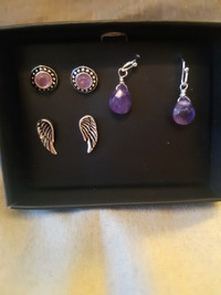 Purple Peace Earrings by Avon &  Purple Makeup Bag by Hard Candy