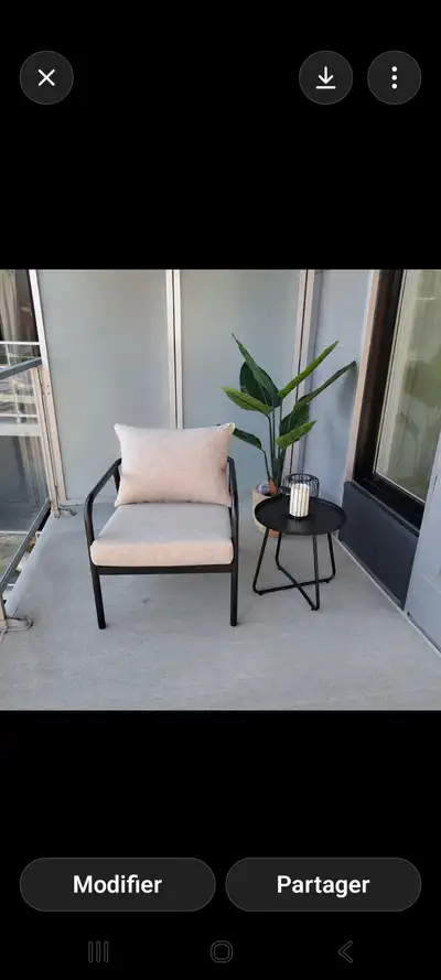 Fauteuil extérieur moderne beige, View more