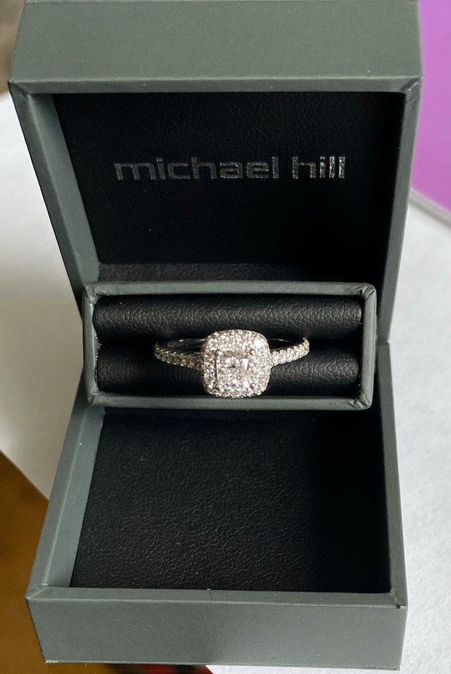 Sophisticated 14K White Gold and Pink Sapphire Diamond Ring in Jewellery & Watches in Dawson Creek