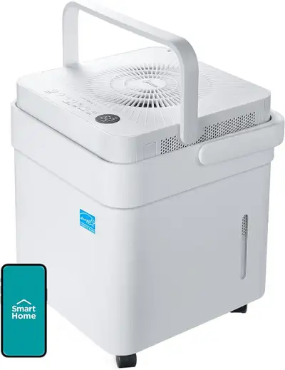 Midea Cube 20 Pint Dehumidifier for Basement and Rooms at Home for up to 1,500 Sq. Ft., Smart Contro...