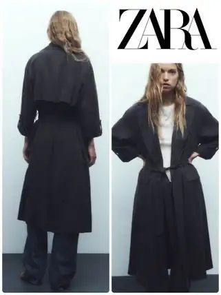 Zara lightweight trench coat, black sz S, View more