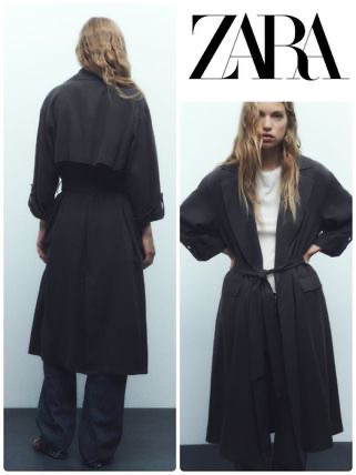 Zara lightweight trench coat, black sz S in Women's - Tops & Outerwear in Mississauga / Peel Region