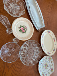 Various dishes, antiques, crystal