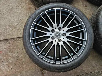 Set of 4 original 18" mercedes benz C-CLASS rims with BRIDGESTONE all season tires on them 245/40/R1...