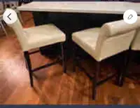 2 - Leather Counter Stool Set