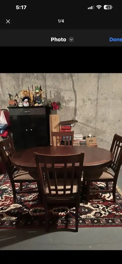 Movingsale:OBO Mahogany table 4 upholstered chairs, View more