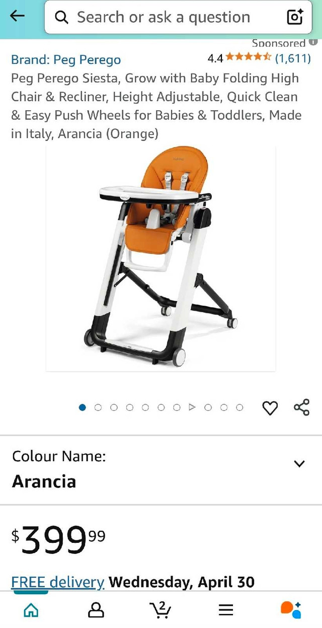 High Chair- Perego "Siesta" in Feeding & High Chairs in City of Toronto