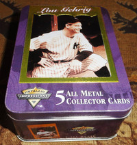 Lou Gehrig 1996 Collector Set of 5 All Metal Collector Cards
