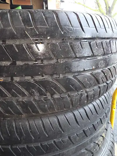 For sale set of 4 aluminum rims and tires size 215 45 17 .Used one season 5 x 114.3 bolt pattern.Pur...