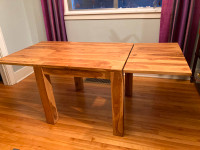 6-seater solid Indian rosewood dining table with two extensions