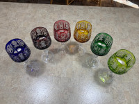 Colored chrystal wine glasses