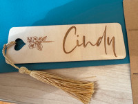 (NEW) Handmade Personalized Cindy Wooden Bookmark